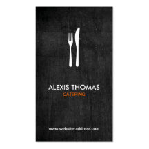 Fork & Knife Logo for Catering, Chef, Restaurant Business Card Template