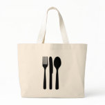fork knife spoon icon canvas bag