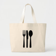fork knife spoon icon canvas bag