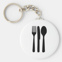 fork knife spoon icon key chain