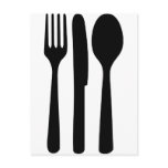 fork knife spoon icon postcards