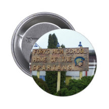 Forks High School, Home of the Spartans Pinback Buttons