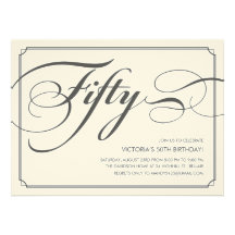 Formal 50th Birthday Invitations