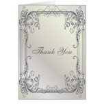 Formal elegant swirls Pearl White vintage thankyou Greeting Card