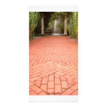 Formal Garden Path to Water Fountain Photo Card Template