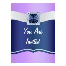 Formal mauve & blue any occasion custom invitations