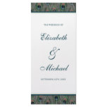 Formal Peacock Feathers Wedding Program rack cards
