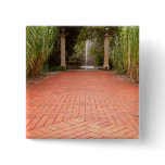 Formal Red Brick Path leading to Fountain buttons