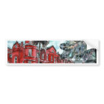 Forsyth Mansion Savannah Georgia art painting bumper stickers