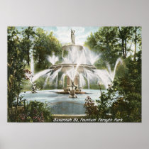 Forsyth Park, Savannah 1906 Vintage Print