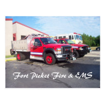 Fort Picket Fire & EMS post card