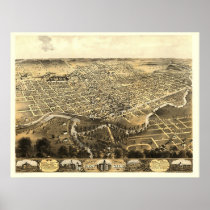 Fort Wayne, IN Panoramic Map - 1868 Posters