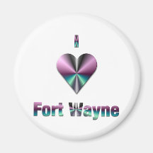 Fort Wayne -- Purple & Turquoise Fridge Magnet