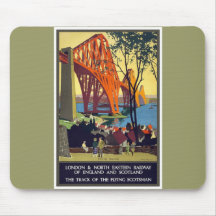 Forth Bridge - Vintage Travel Poster Art Mouse Pads