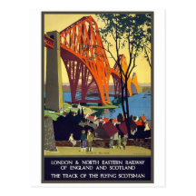Forth Bridge - Vintage Travel Poster Art Postcard