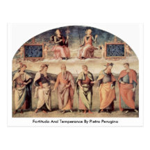 Fortitudo And Temperance By Pietro Perugino Post Cards