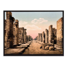 Fortuna Street, Pompeii, Italy vintage Photochrom Post Cards