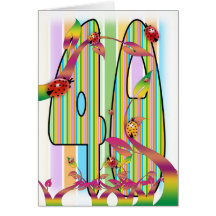 Forty, fortieth birthday card, 40th