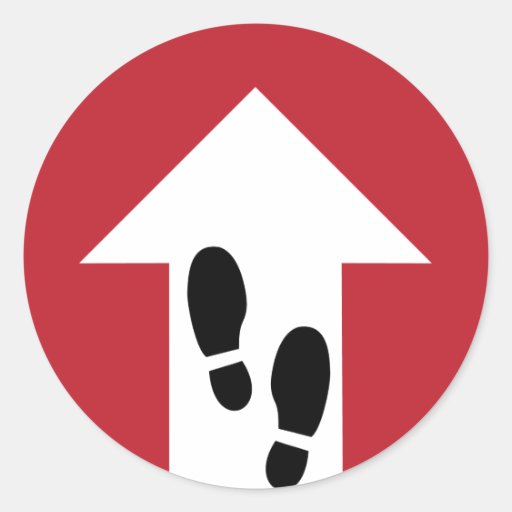 Forward Arrow with Footprints Directional Sticker Zazzle