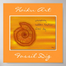 Fossil Dig Haiku Art Print