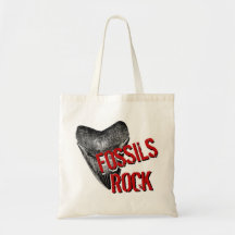 FOSSILS ROCK Megalodon Canvas Bags