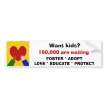 Foster Adopt Love Sticker Bumper Stickers
