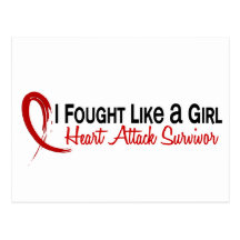 Fought Like A Girl Heart Attack Heart Disease 6S Post Card