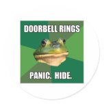 Foul Bachelor Frog Doorbell Rings stickers