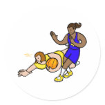 Foul! girls basketball stickers