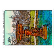 Fountain at Old Courthouse, Fredericksburg, TX Post Card