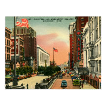 Fountain Square, Cincinnati, Ohio Vintage Postcard