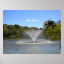 Fountain under Blue Sky II Posters