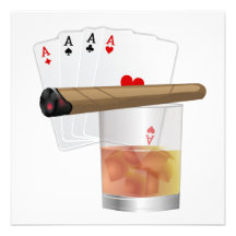 Four Aces & A Cigar Custom Invite