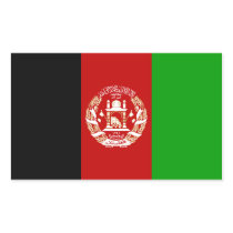 FOUR Afghanistan National Flag Rectangular Sticker