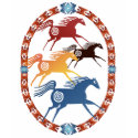 Four Ancient Horses Oval Shirts