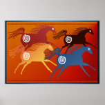 Four Ancient Horses Poster