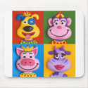 Four Animal Faces mousepads