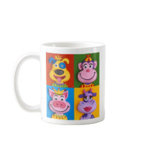 Four Animal Faces Coffee Mugs