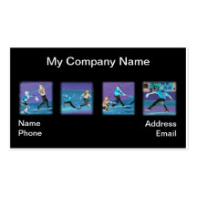 Four Baseball Game Action Images Business Cards