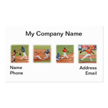 Four Baseball Game Images Business Cards