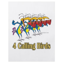 four calling birds 4th fourth day of christmas personalized flyer