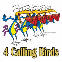 four calling birds 4th fourth day of christmas photo cut outs