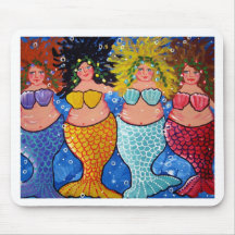 Four Chubby Mermaids Mousepads