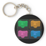 Four Colorful Retro Cameras Keychain