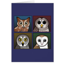 Four Colour Owls (dark)