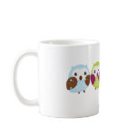 Four Colourful Owls mugs
