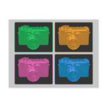 Four Colourful Retro Cameras postcards