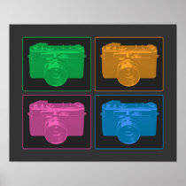Four Colourful Retro Cameras