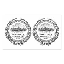 FOUR (Double) Boston Seal Stickers