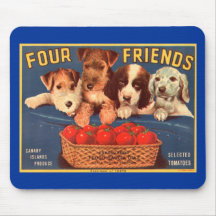 Four Friends Vintage Tomato Crate Label Mouse Mat